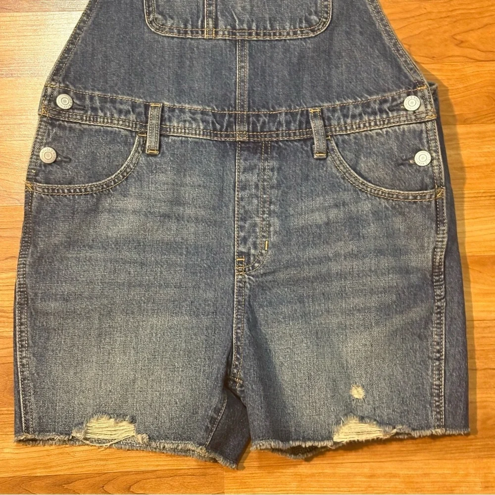Old Navy Girls' Denim Shortalls Size XL (14-16) Adjustable Straps overall shorts